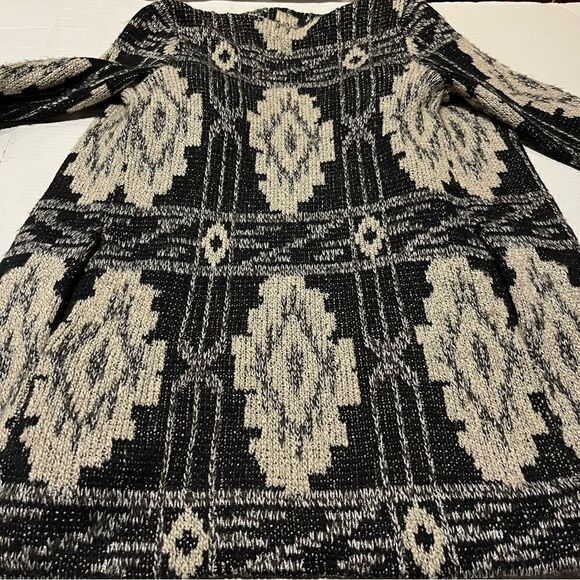 Lucky Brand Women's Open Front Long Cardigan Sweater Size XS Black and silver - Picture 8 of 9